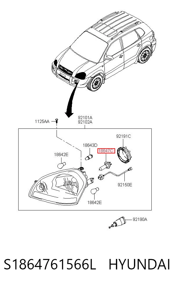Купити 1864761566 Chrysler Лампочка галогенова, дальній/ближній