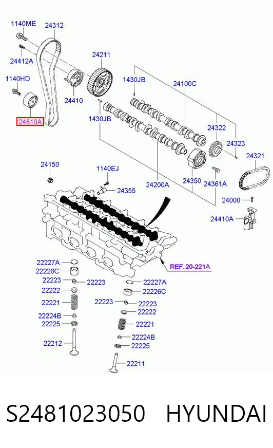 Ролик ременя ГРМ, паразитний HSC 2481023050