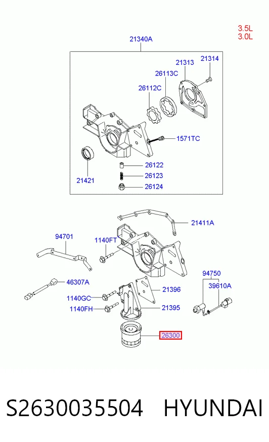 S2630035504 Hyundai/Kia Фільтр масла
