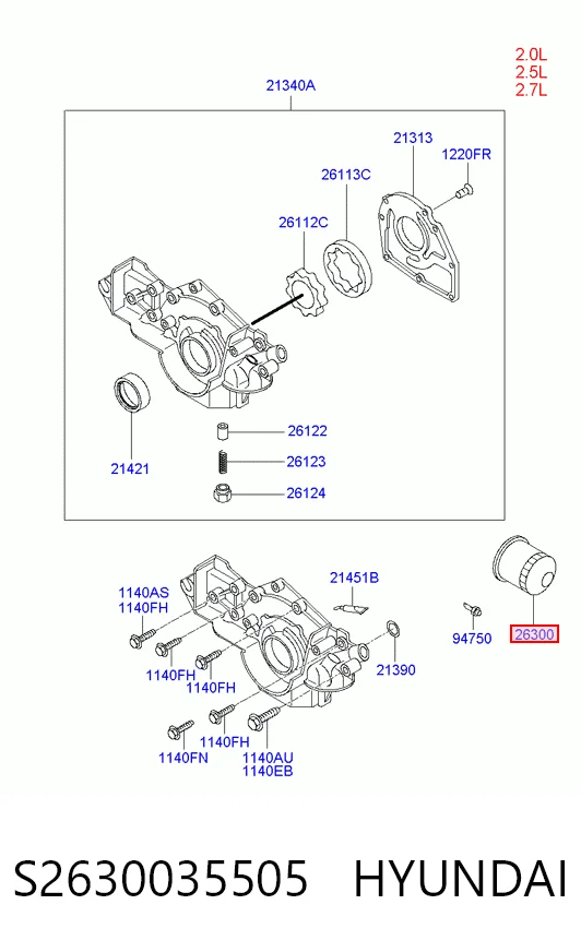 S2630035505 Hyundai/Kia Фільтр масла