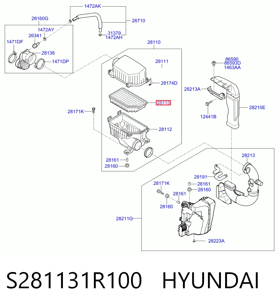 S281131R100 Hyundai/Kia Повітряний фільтр двигуна