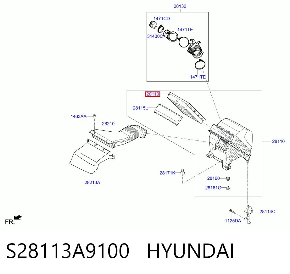 S28113A9100 Hyundai/Kia Повітряний фільтр двигуна