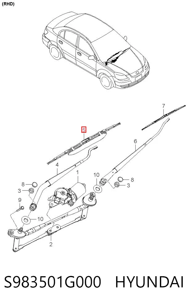 Щітка-двірник лобового скла, водійська Chrysler 98350DCL55 ціна, від 13.22 USD