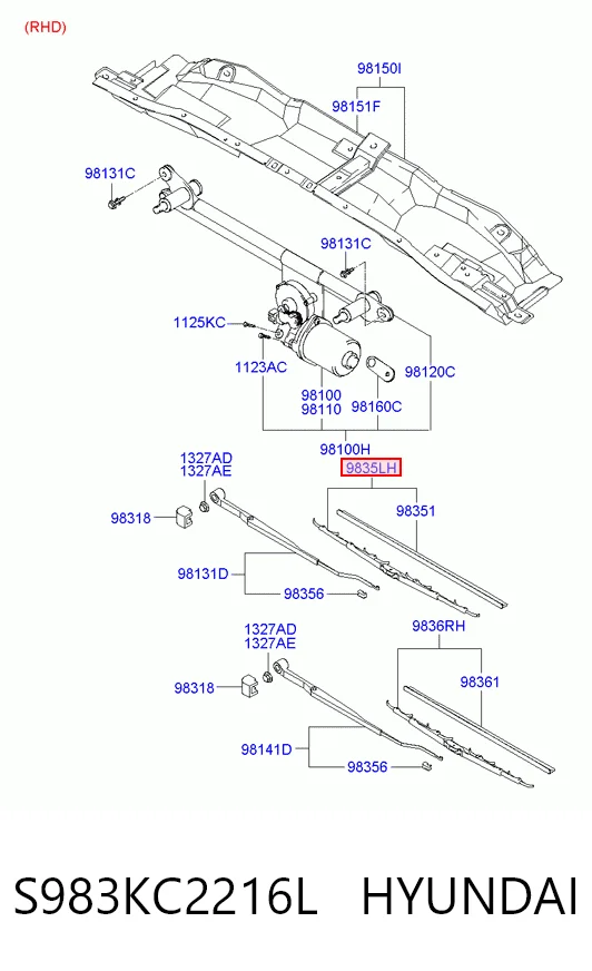 9835017000 VALEO Щітка склоочисника лобового скла, водійська