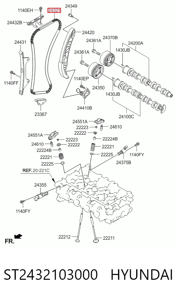  Ланцюг ГРМ KIA Picanto 2
