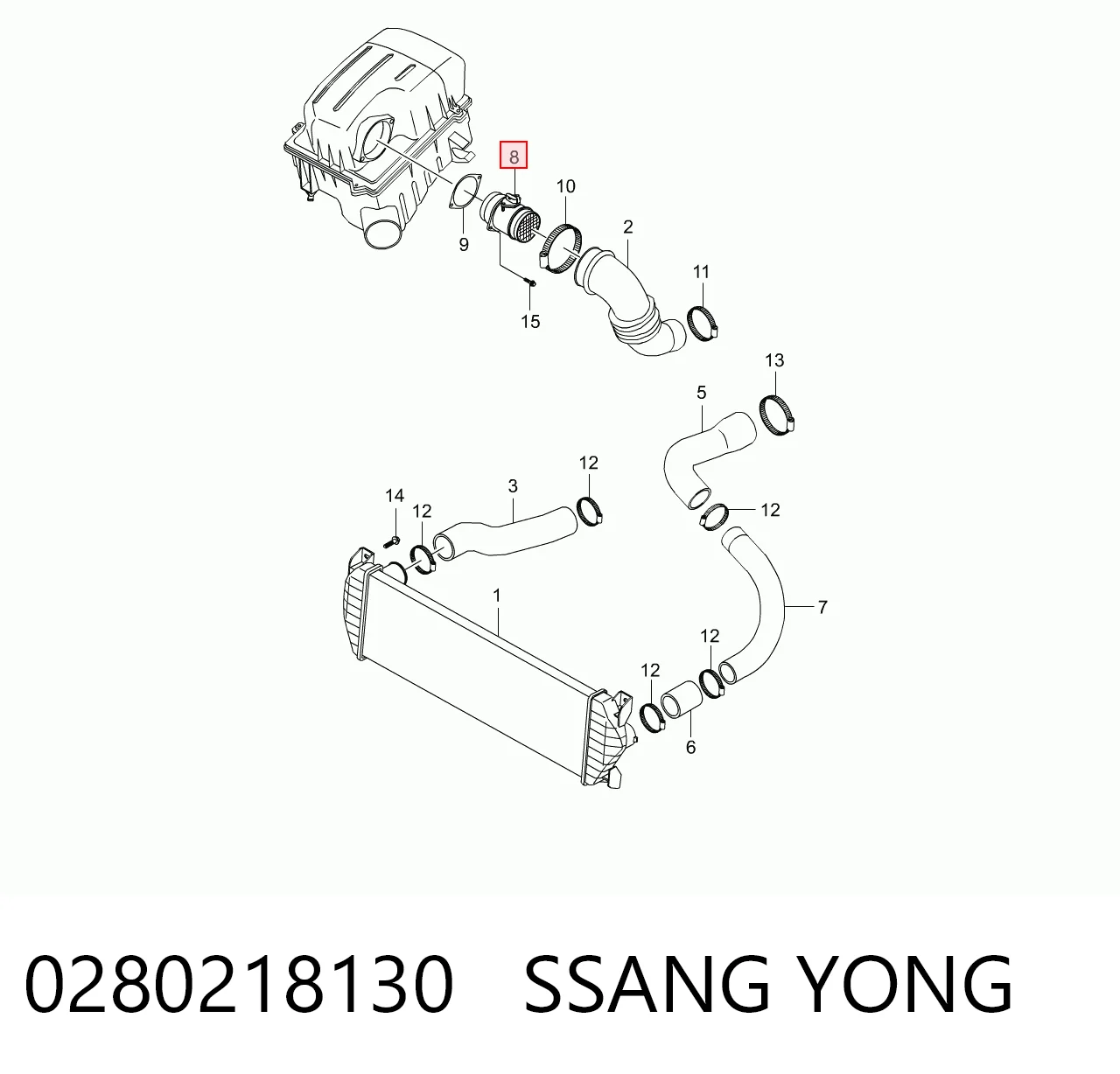 0280218130 Ssang Yong Датчик витрати повітря