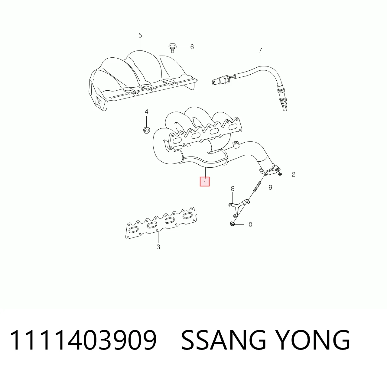 Система випуску газів двигуна на SsangYong Rexton I RJ