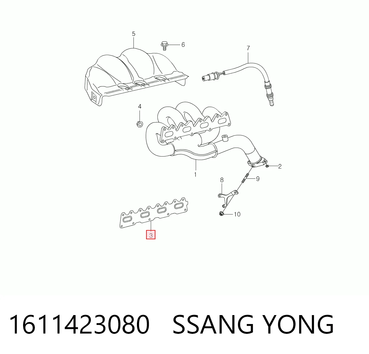 Прокладка колектора на SsangYong Actyon  CJ