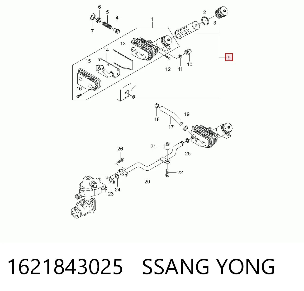 1621843025 Ssang Yong Фільтр масла