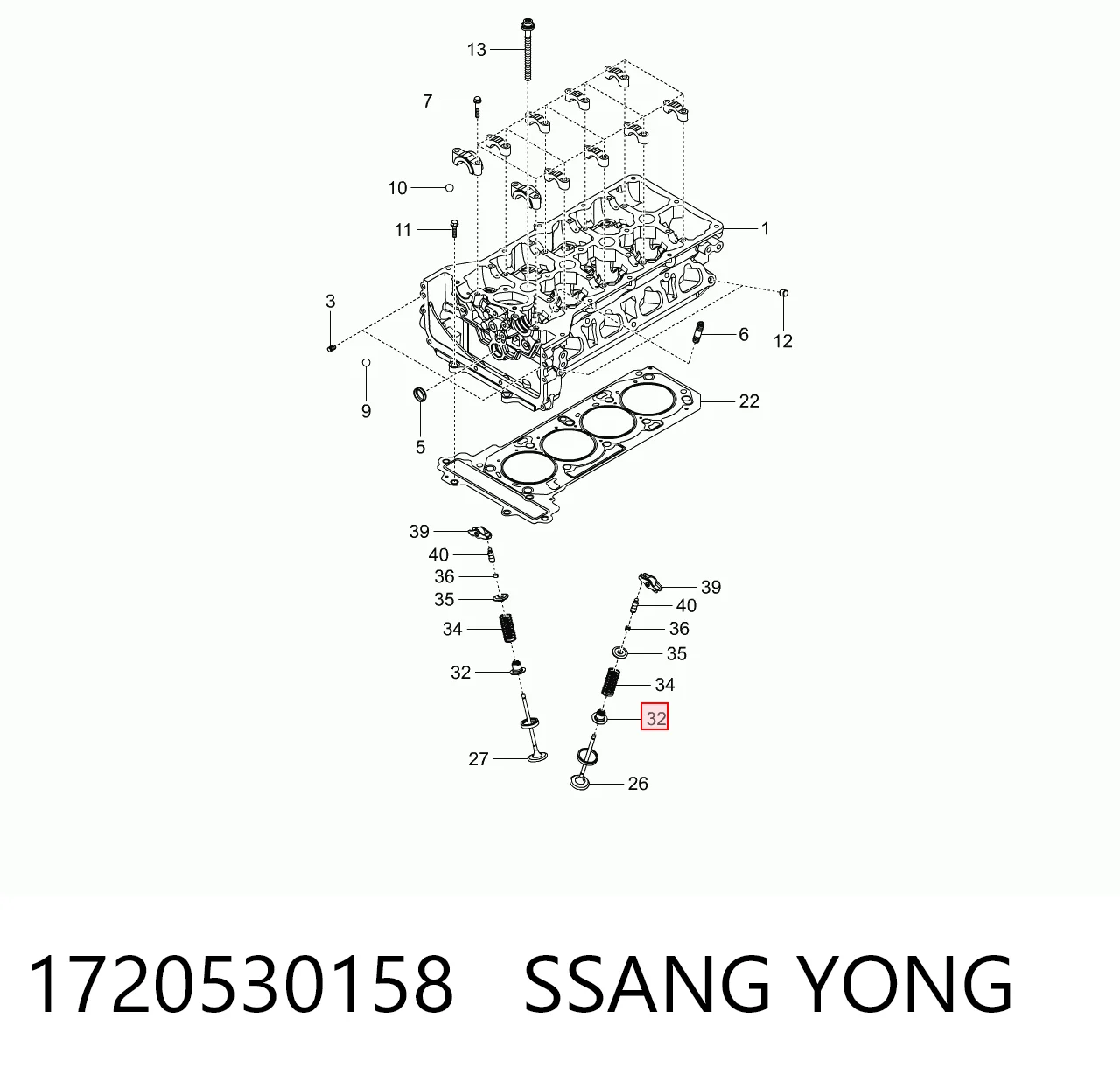 Сальник клапана (Маслос'емниє), впуск/випуск на SsangYong Korando C 