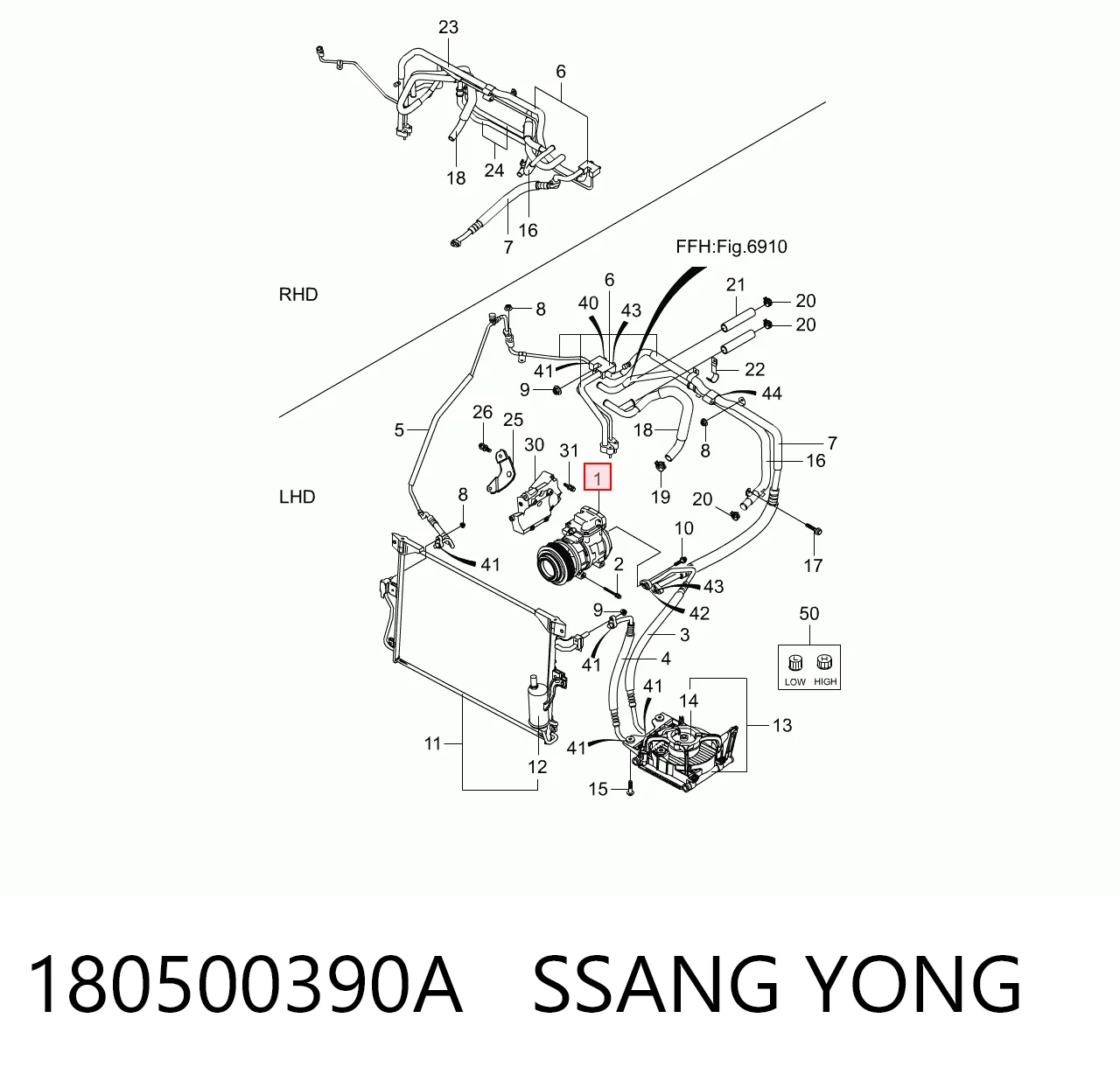 180500390A Ssang Yong Компресор холодоагенту