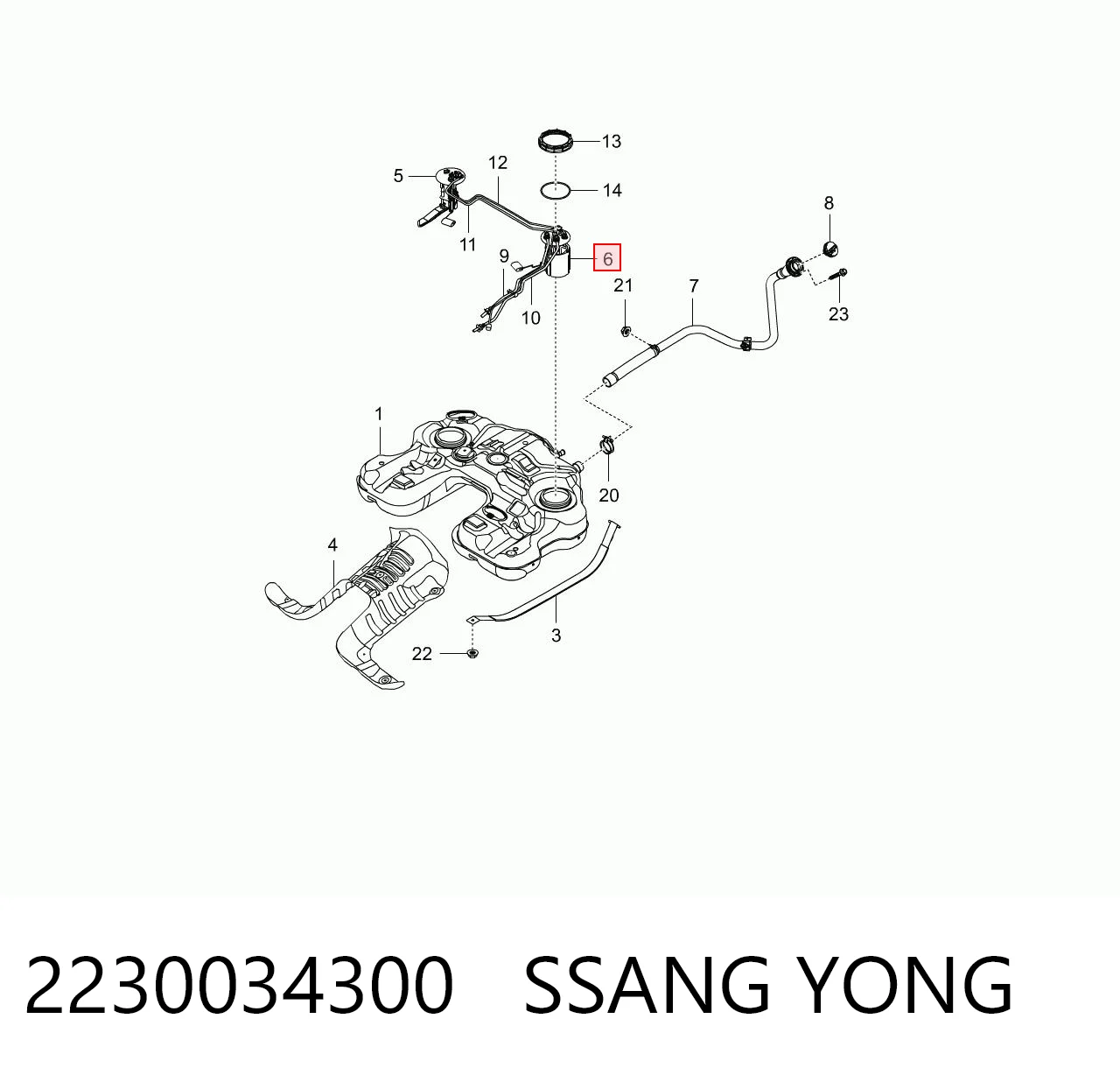 2230034300 Ssang Yong Паливний насос електричний, погружной
