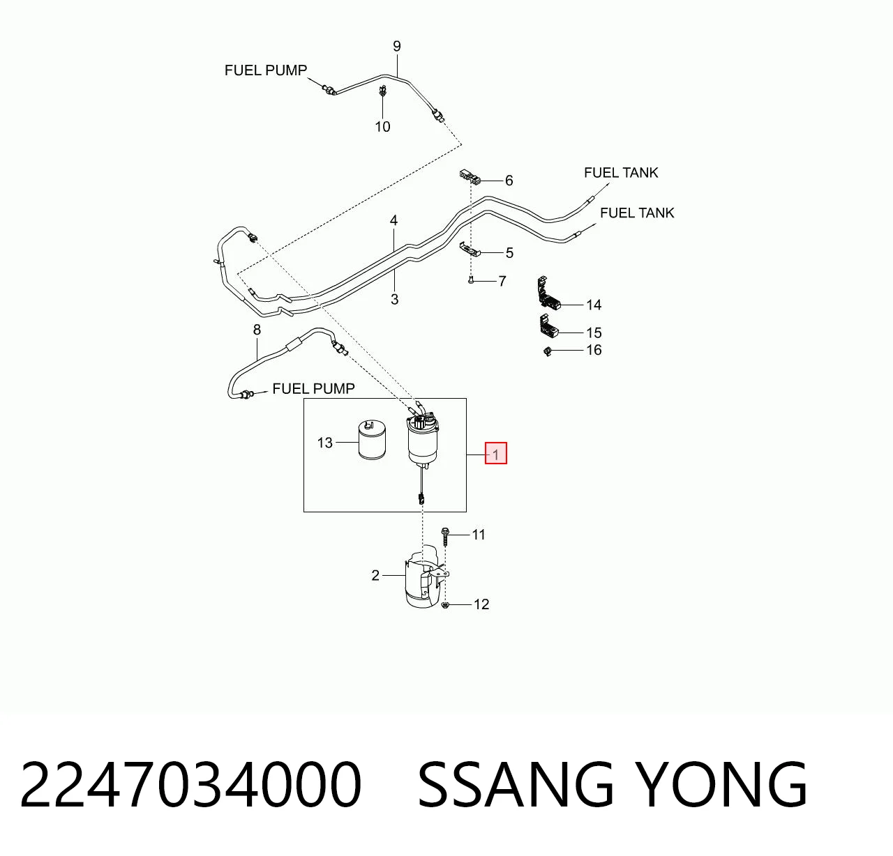 Фільтр палива на SsangYong Actyon  
