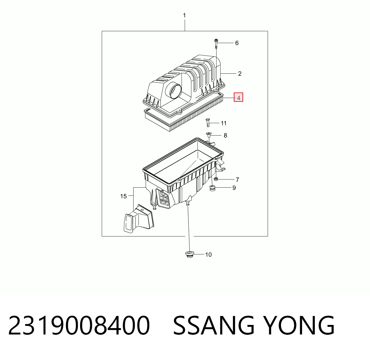 2319008400 Ssang Yong Повітряний фільтр двигуна