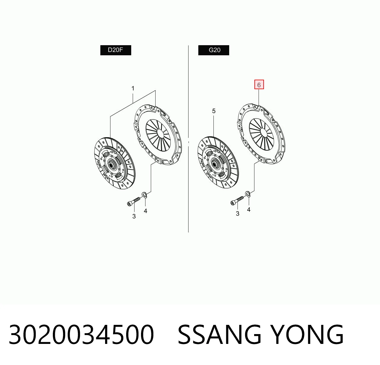 3020034500 Ssang Yong Натискний диск зчеплення