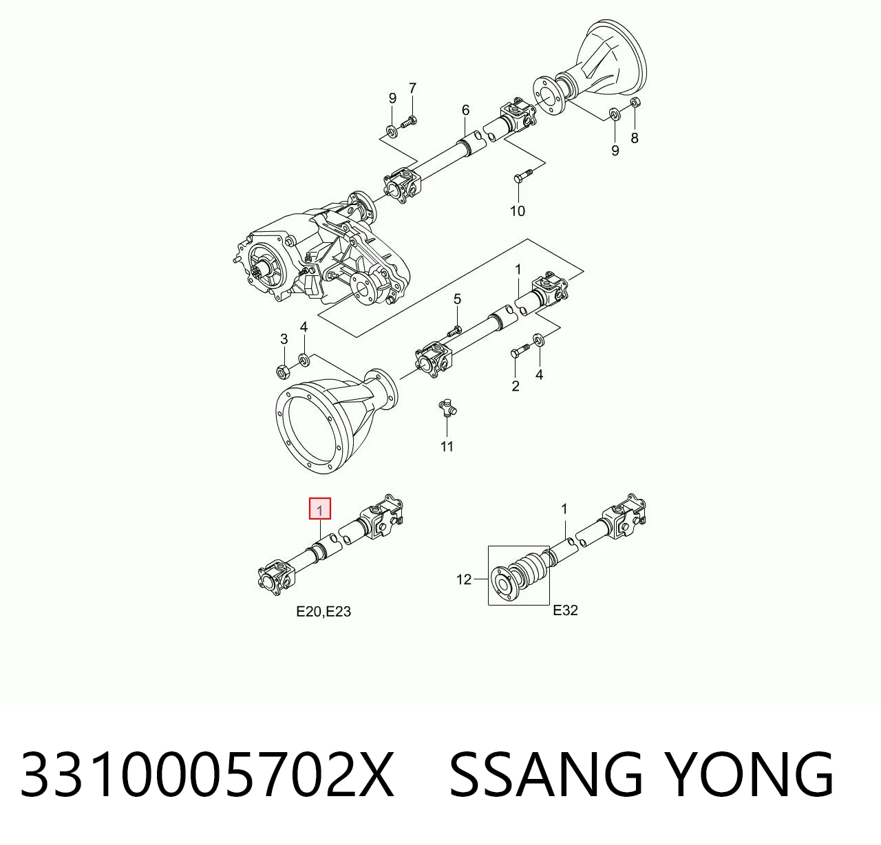 Купити Кардан передній SsangYong Korando  