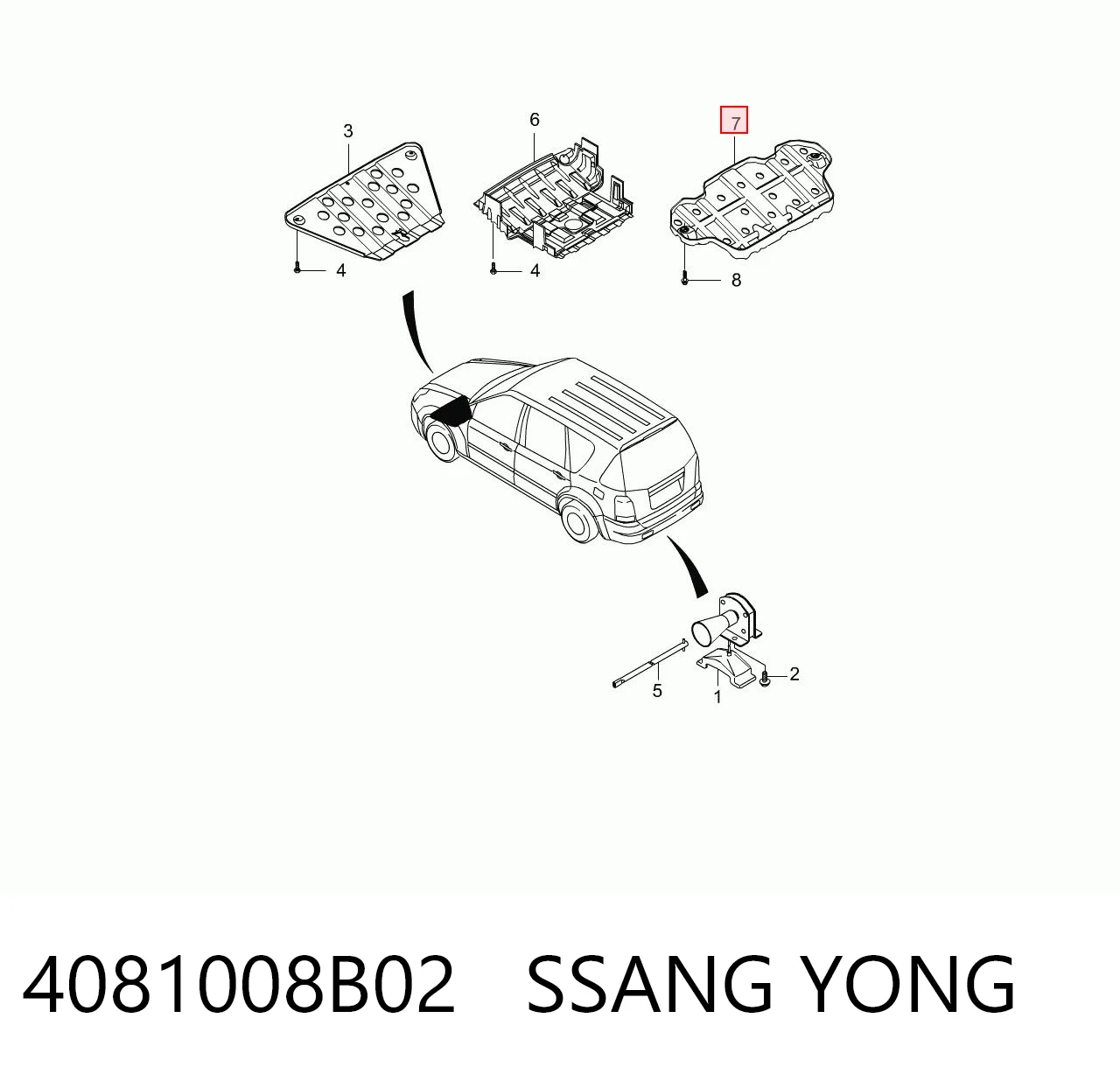 Захист піддона двигуна на SsangYong Rexton I RJN