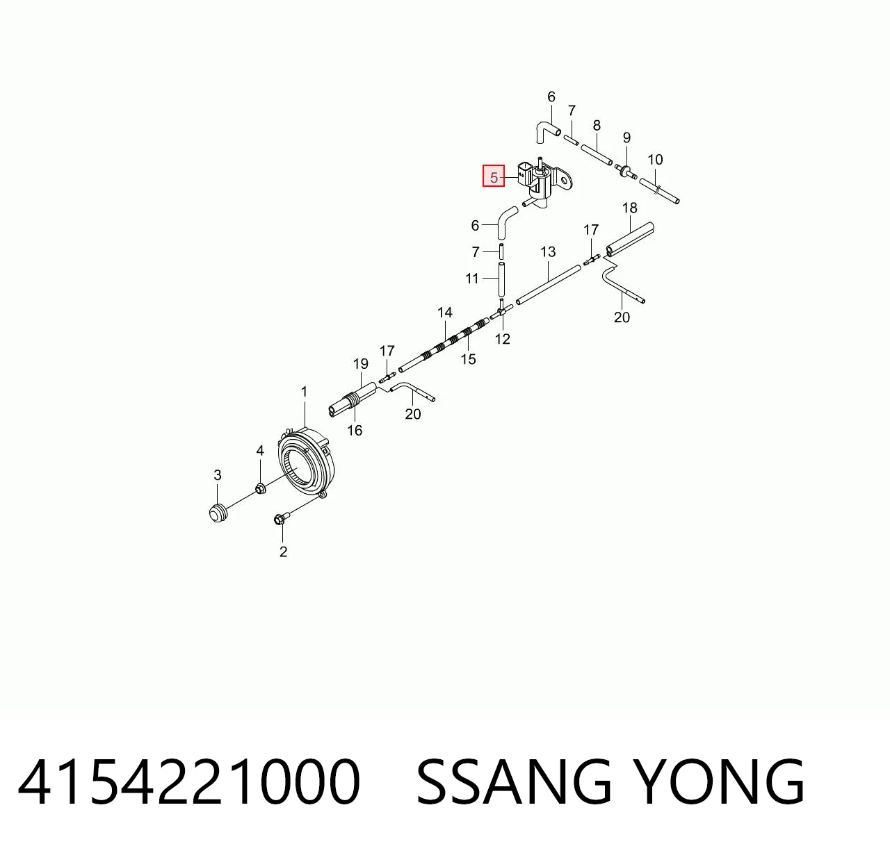 4154221000 Ssang Yong Соленоїд/електромагнітний клапан роздавальної коробки
