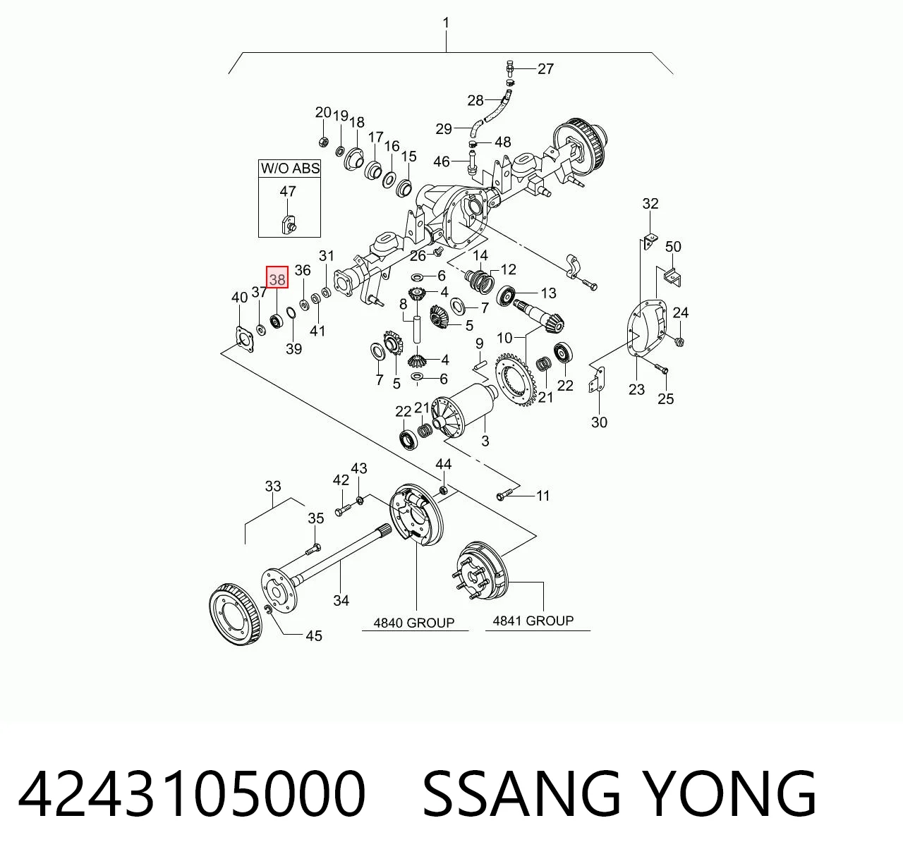  Підшипник задньої ступиці SsangYong Rexton 1