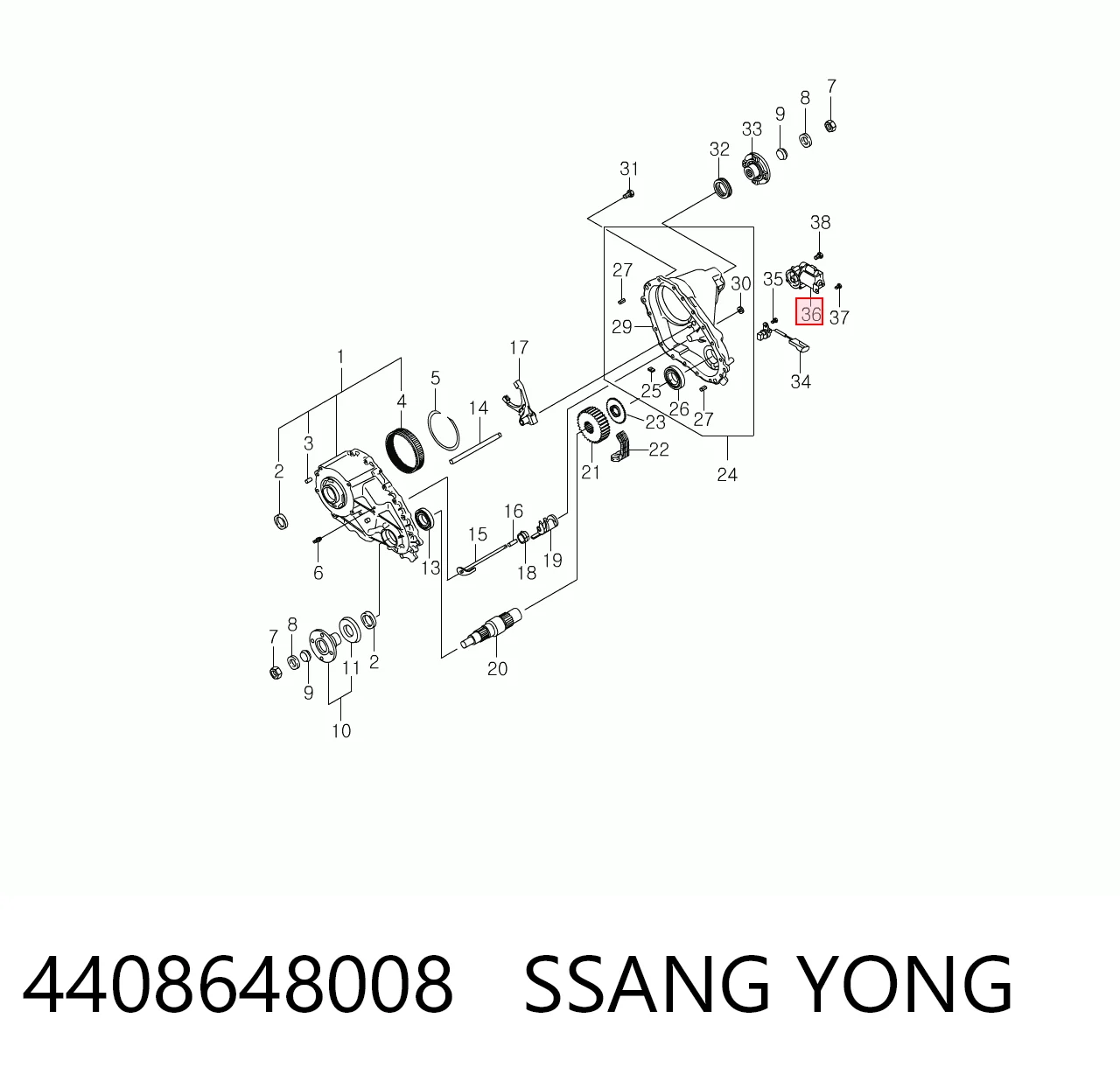 4408648008 Ssang Yong Двигун управління роздавальної коробкою