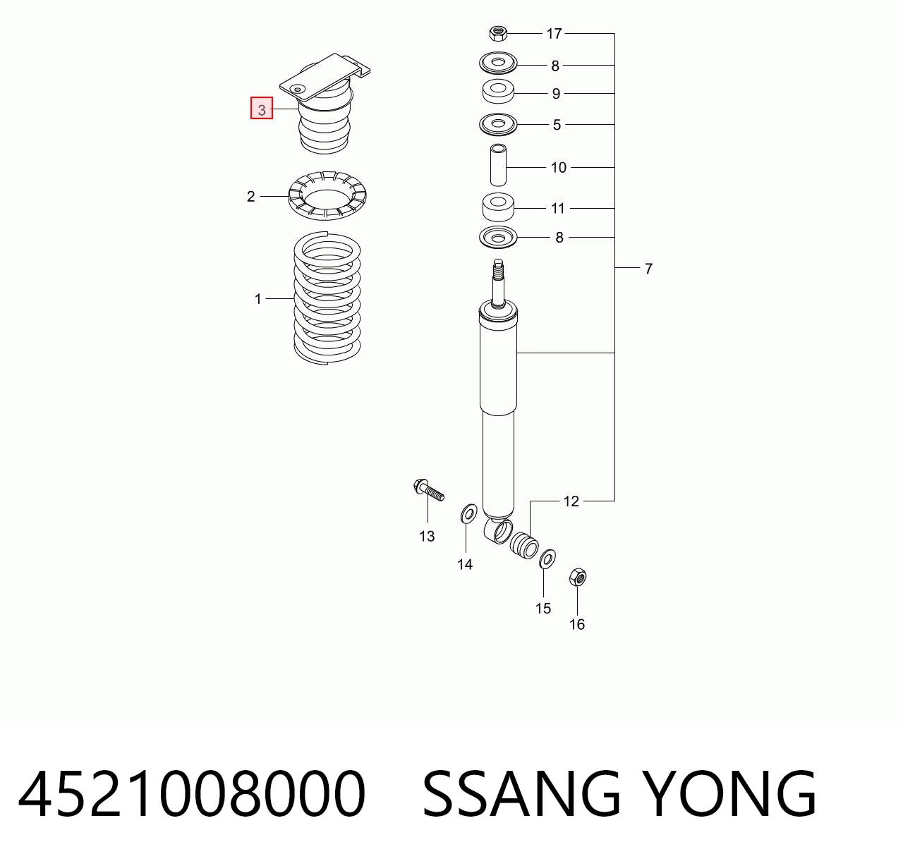 4521035200 Hyundai/Kia Буфер заднього амортизатора