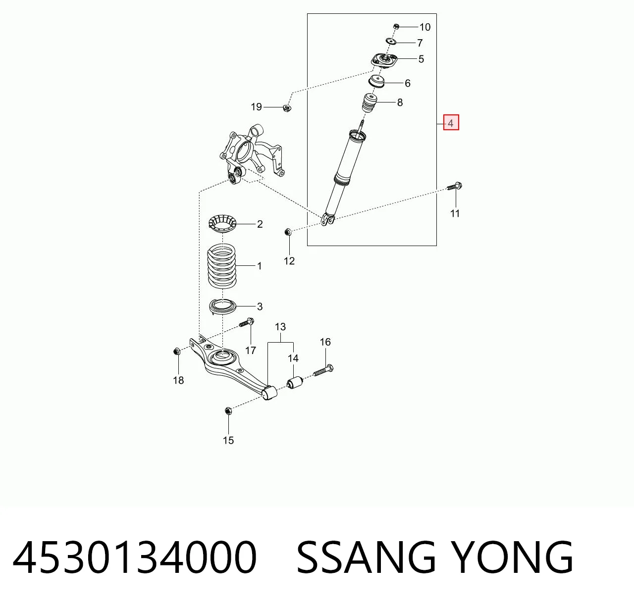 Задній амортизатор Parts-Mall PJDR010