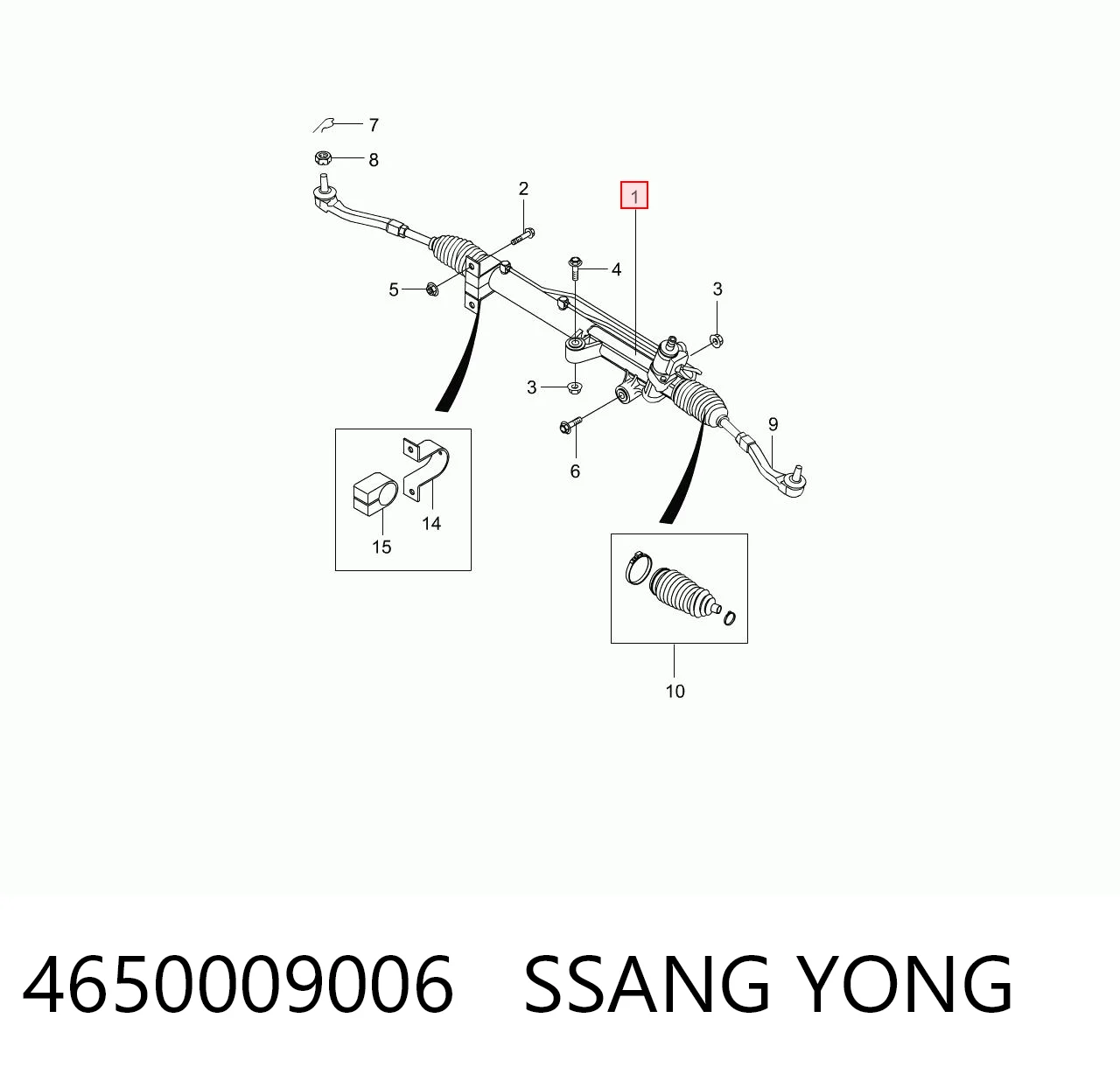 Рульова рейка 465000900D Hyundai/Kia