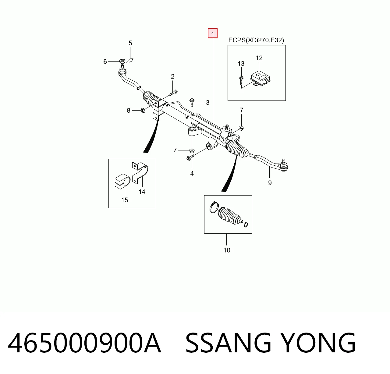 465000900D Hyundai/Kia Рейковий рульовий механізм