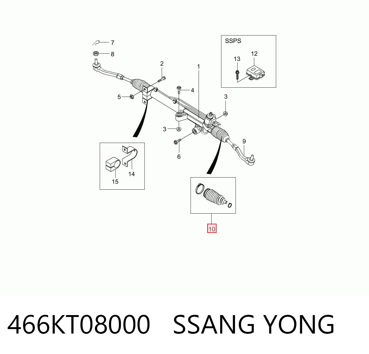 Пильник рейки SsangYong Actyon 