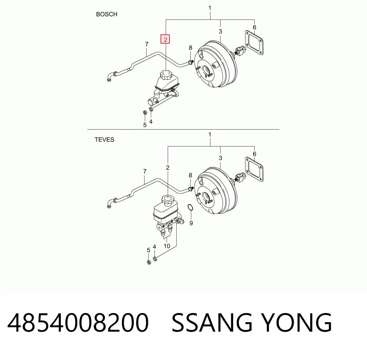 Купити Ремкомплект гальмівного циліндру SsangYong Rexton I RJ