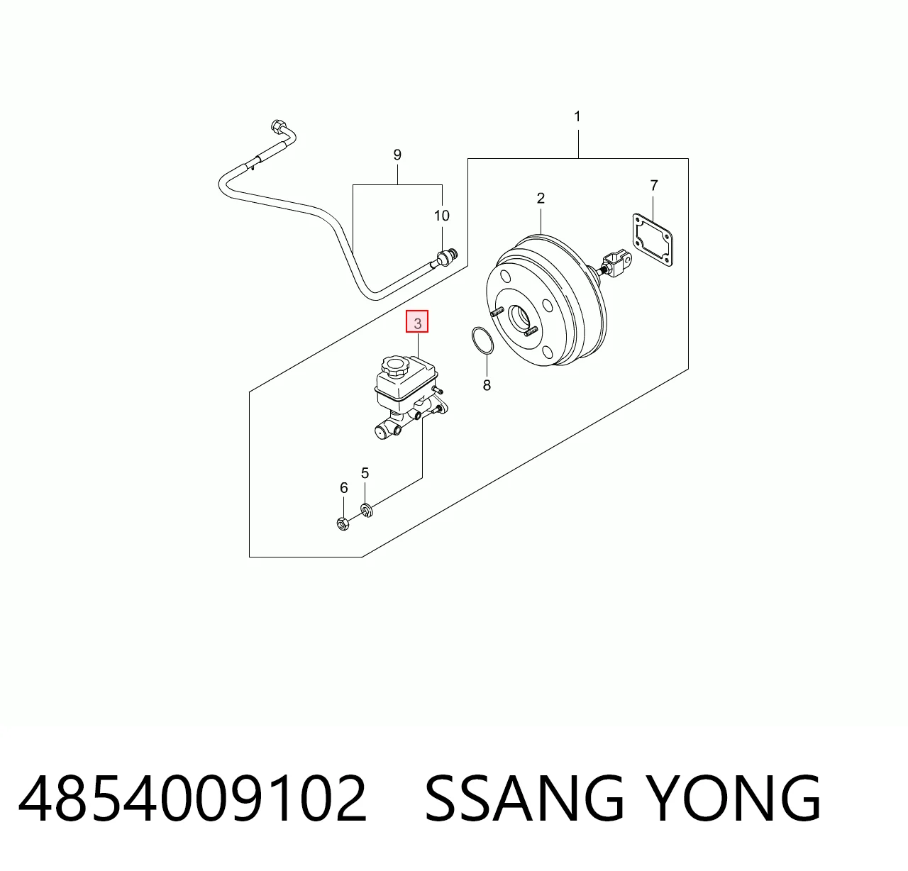 4854009102 Ssang Yong Циліндр гальмівний, головний