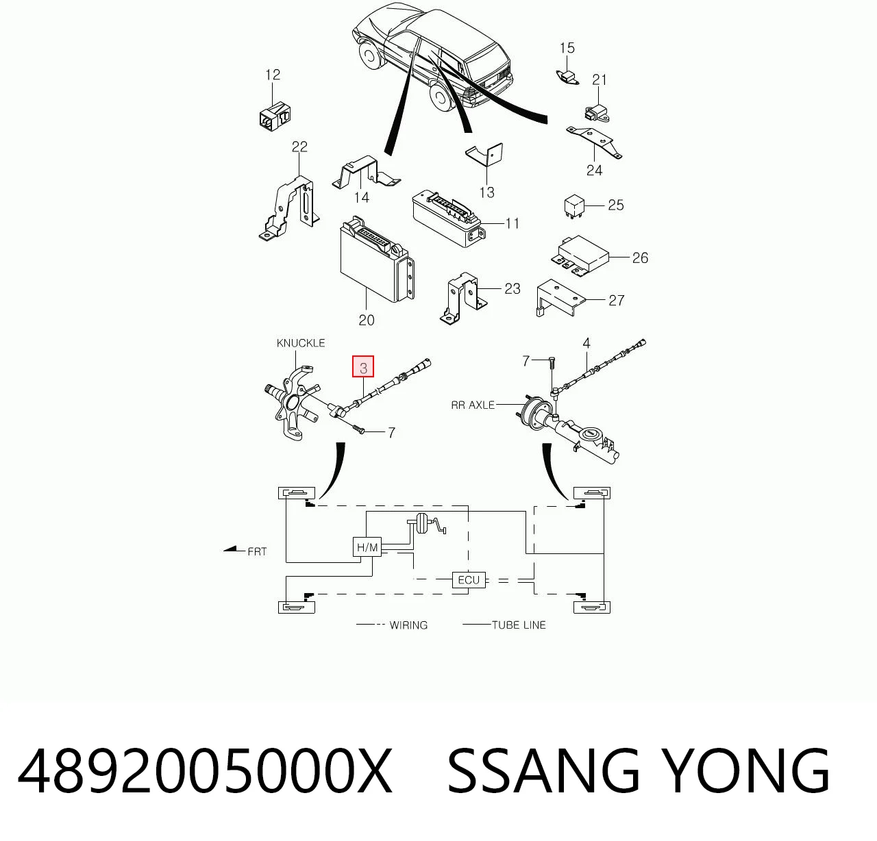 Передній датчик ABS SsangYong Korando 