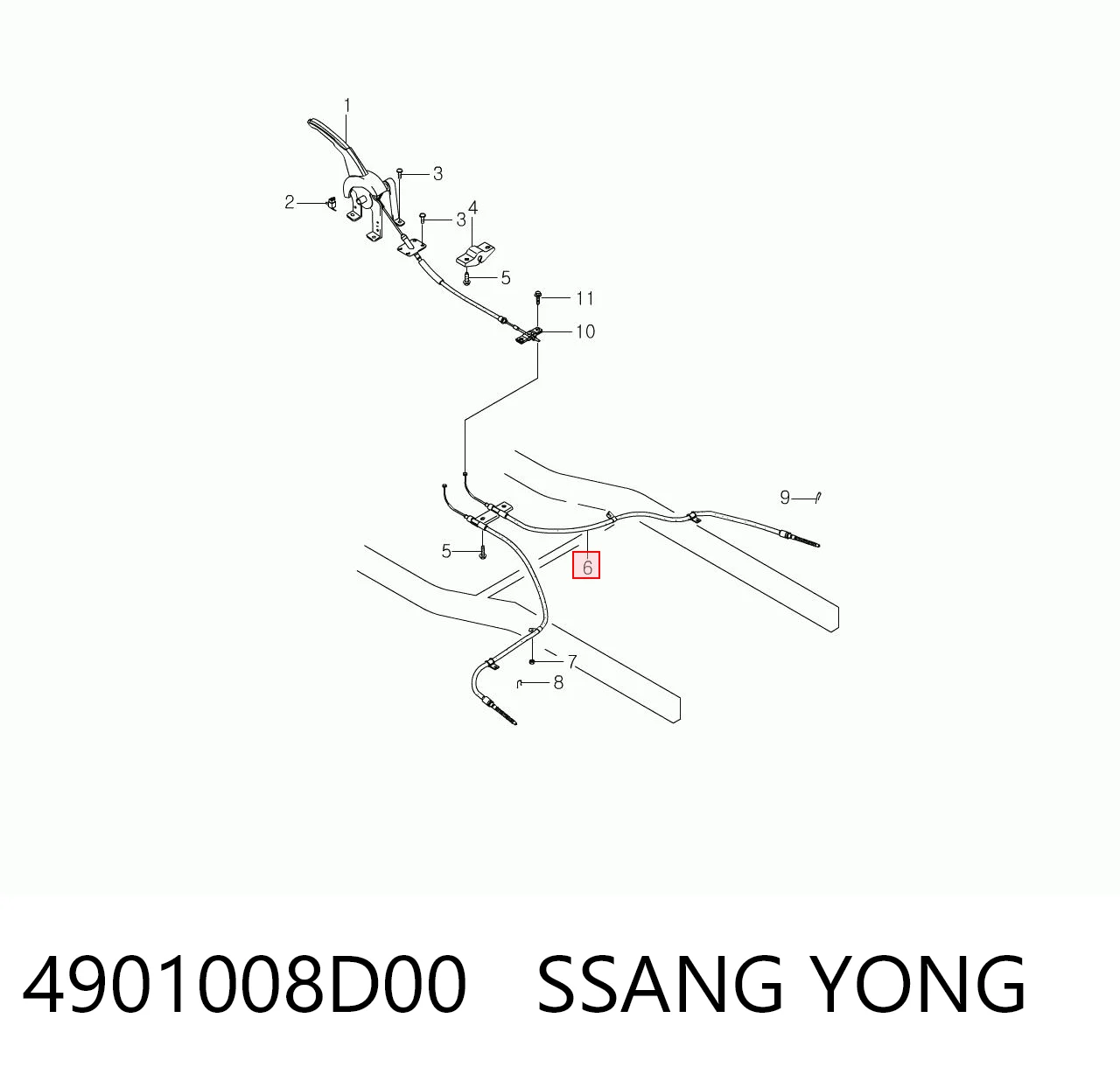 Трос ручного гальма задній, лівий Herth+buss J3920416