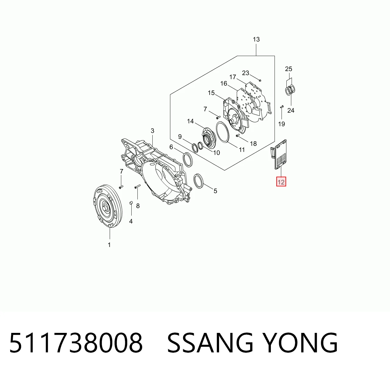 Фільтр коробки автомат SsangYong Actyon позашляховик (2011 - 2026) ціна, від 50.01 USD