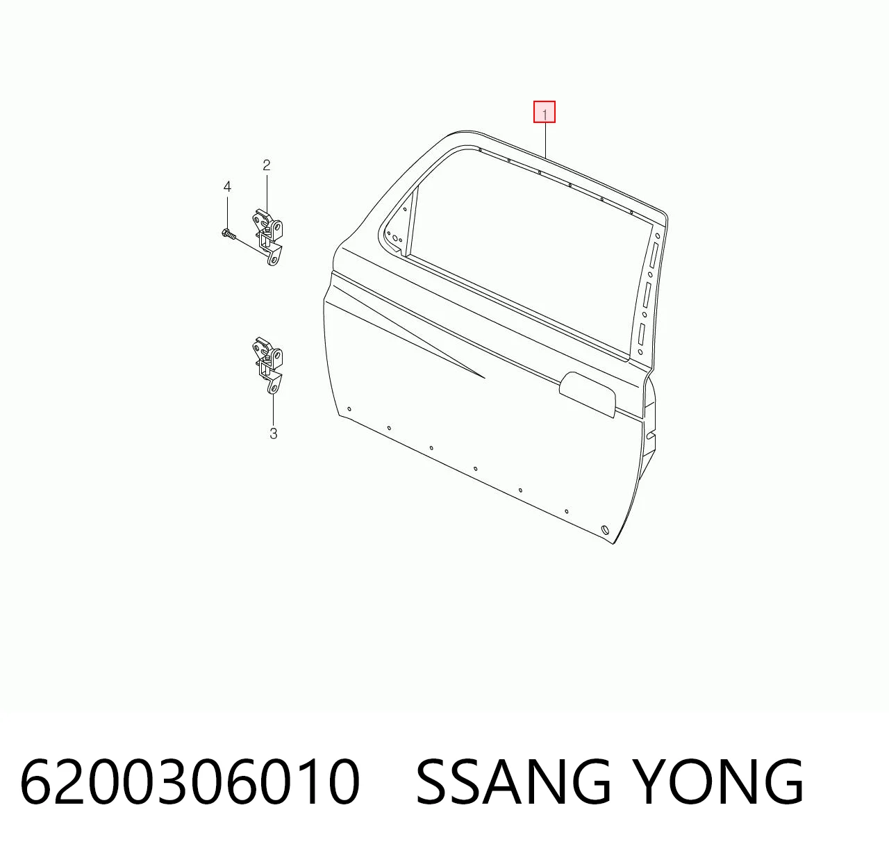 Дверь передня ліва на SsangYong Korando  