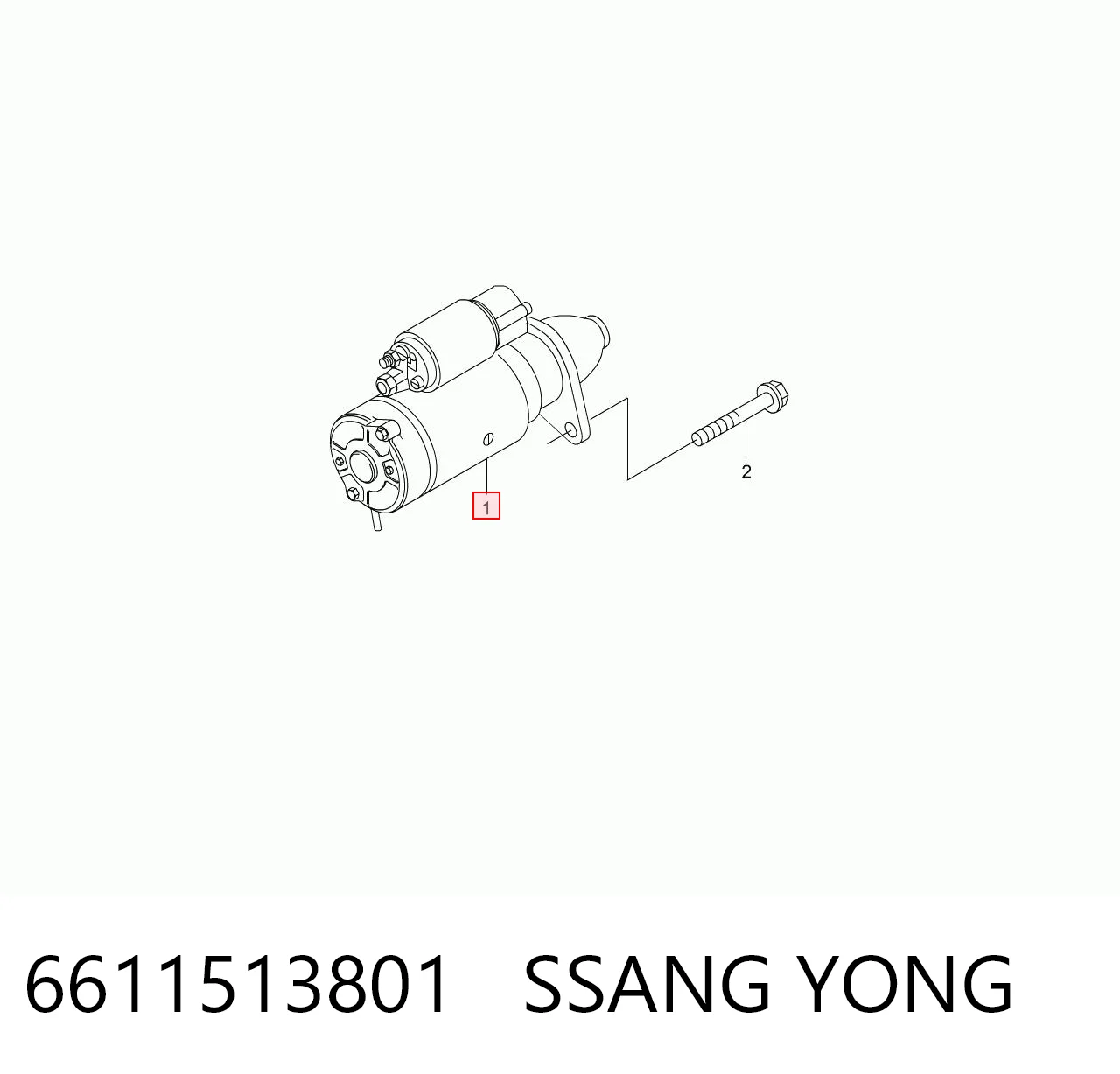 6611513801 Ssang Yong Стартер двигуна