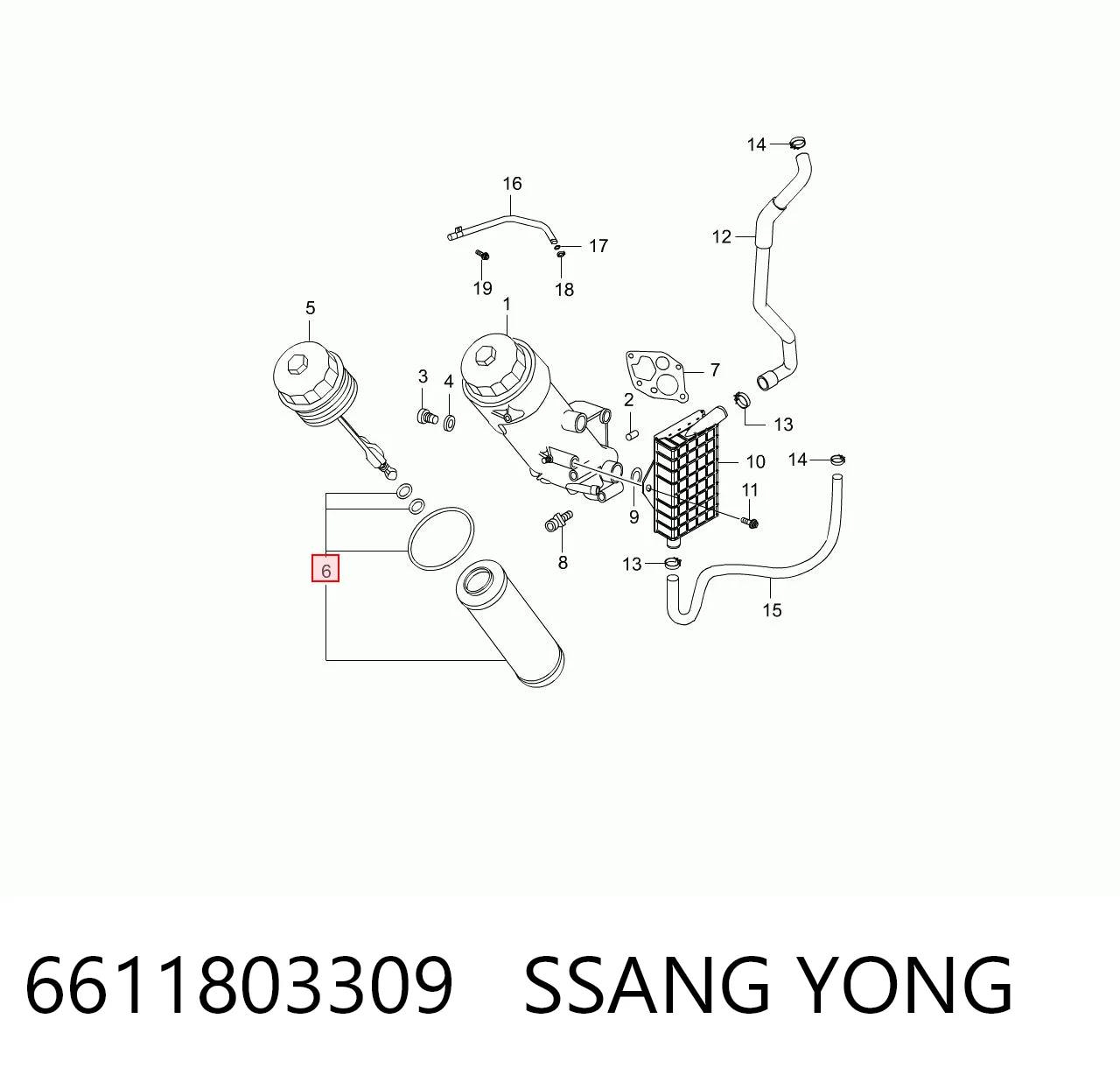 6611803309 Ssang Yong Фільтр масла