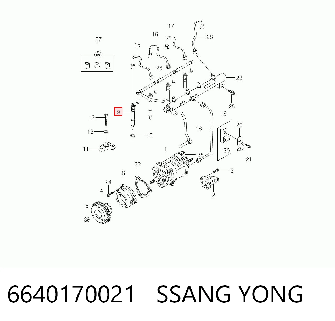Форсунка вприску палива на SsangYong Actyon  CJ