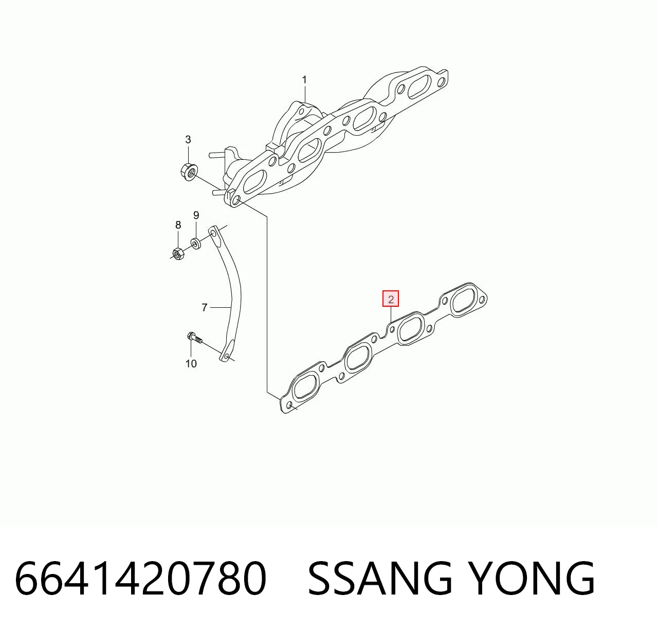 Прокладка колектора на SsangYong Kyron  