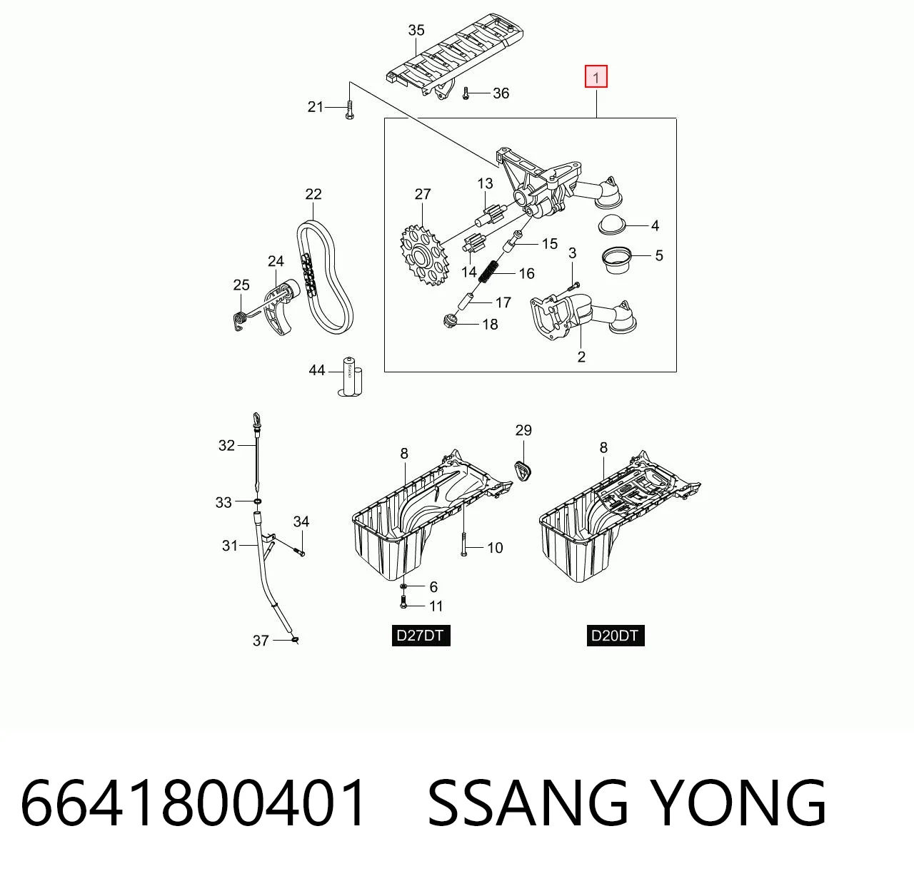 Помпа масляна SsangYong Kyron позашляховик (2007 - 2014) ціна, від 176.45 USD