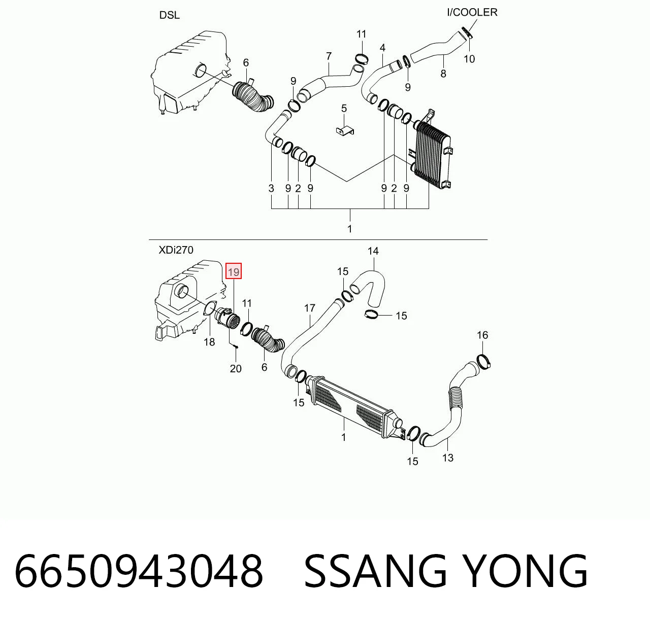 6650943048 Ssang Yong Датчик витрати повітря