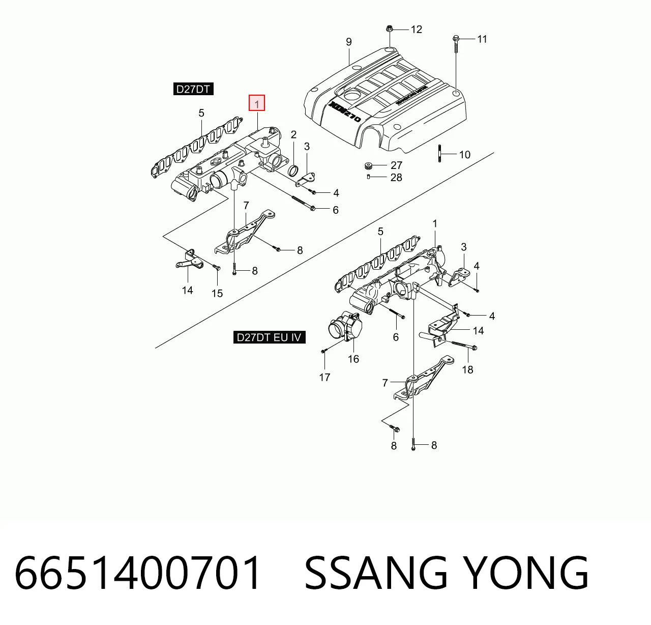 Впускний колектор на SsangYong Rexton I RJ