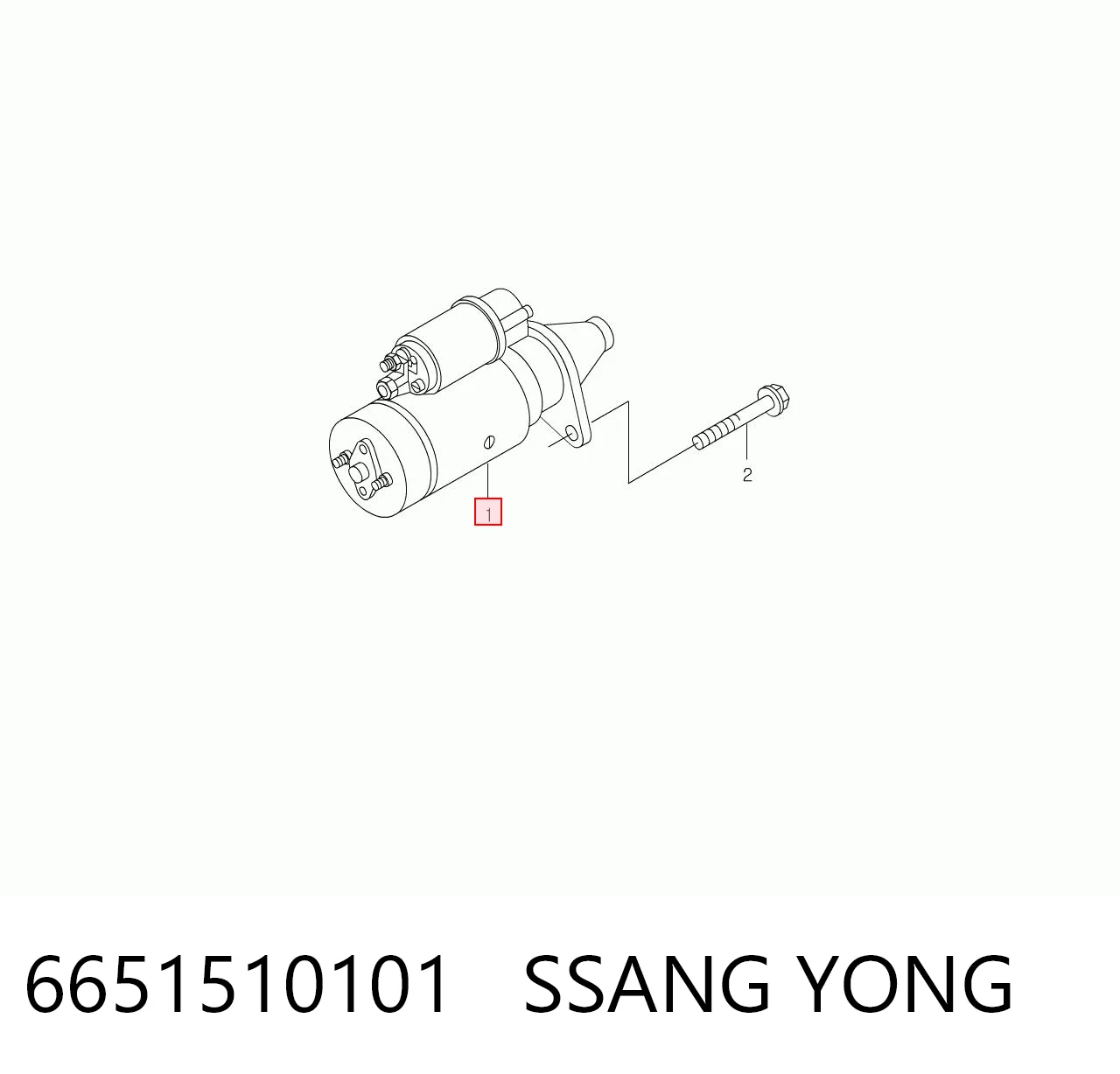 6651510101 Ssang Yong Стартер двигуна