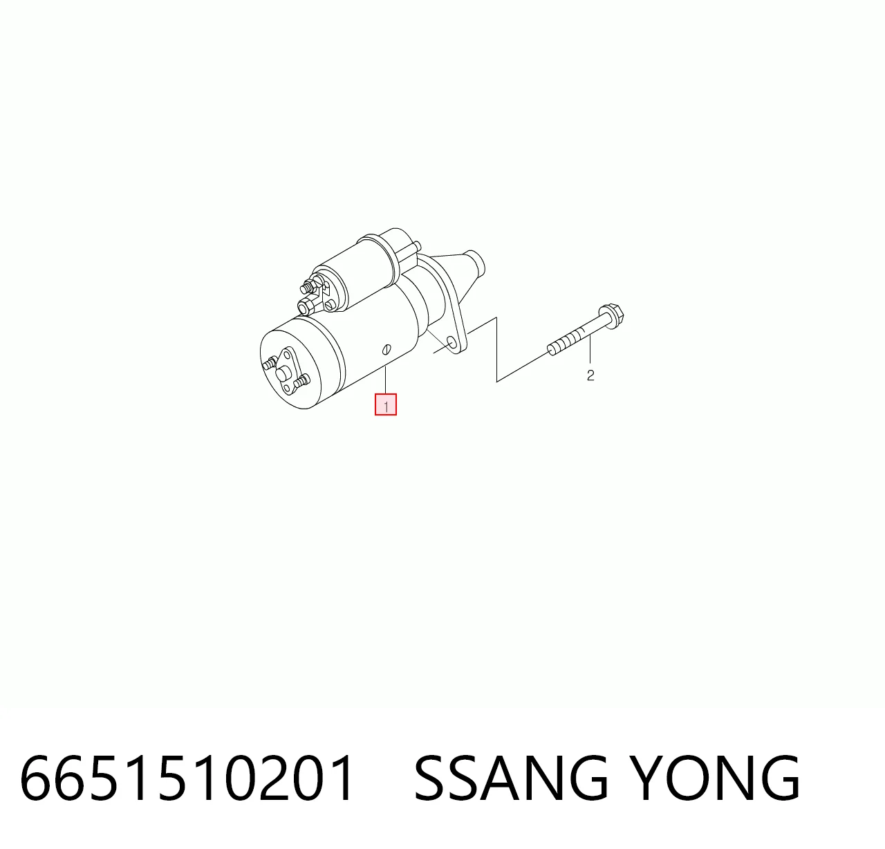 6651510201 Ssang Yong Стартер двигуна