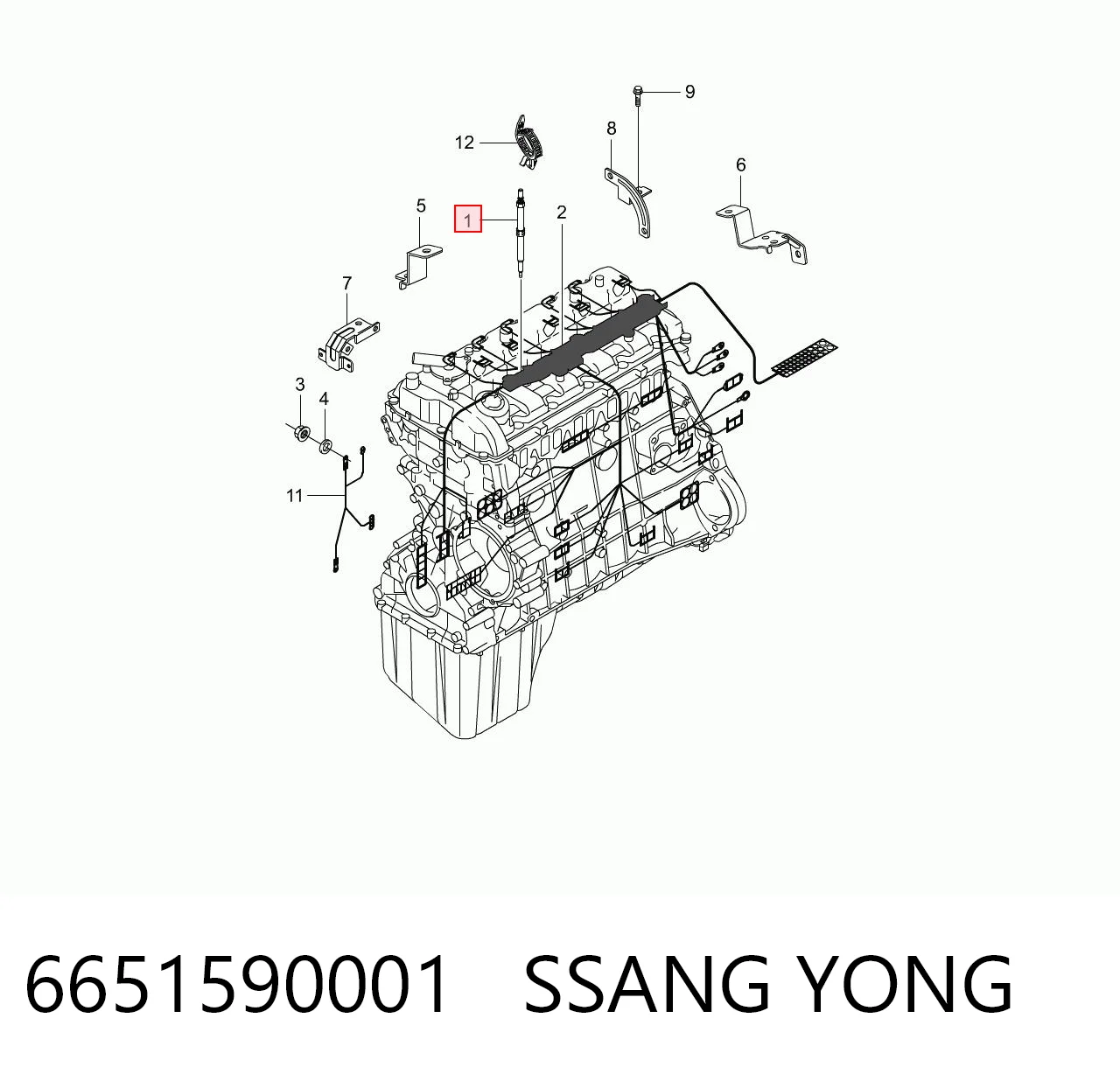 Свіча накалу SsangYong Rexton I позашляховик (RJ) (2002 - 2006) ціна, від 4.66 USD
