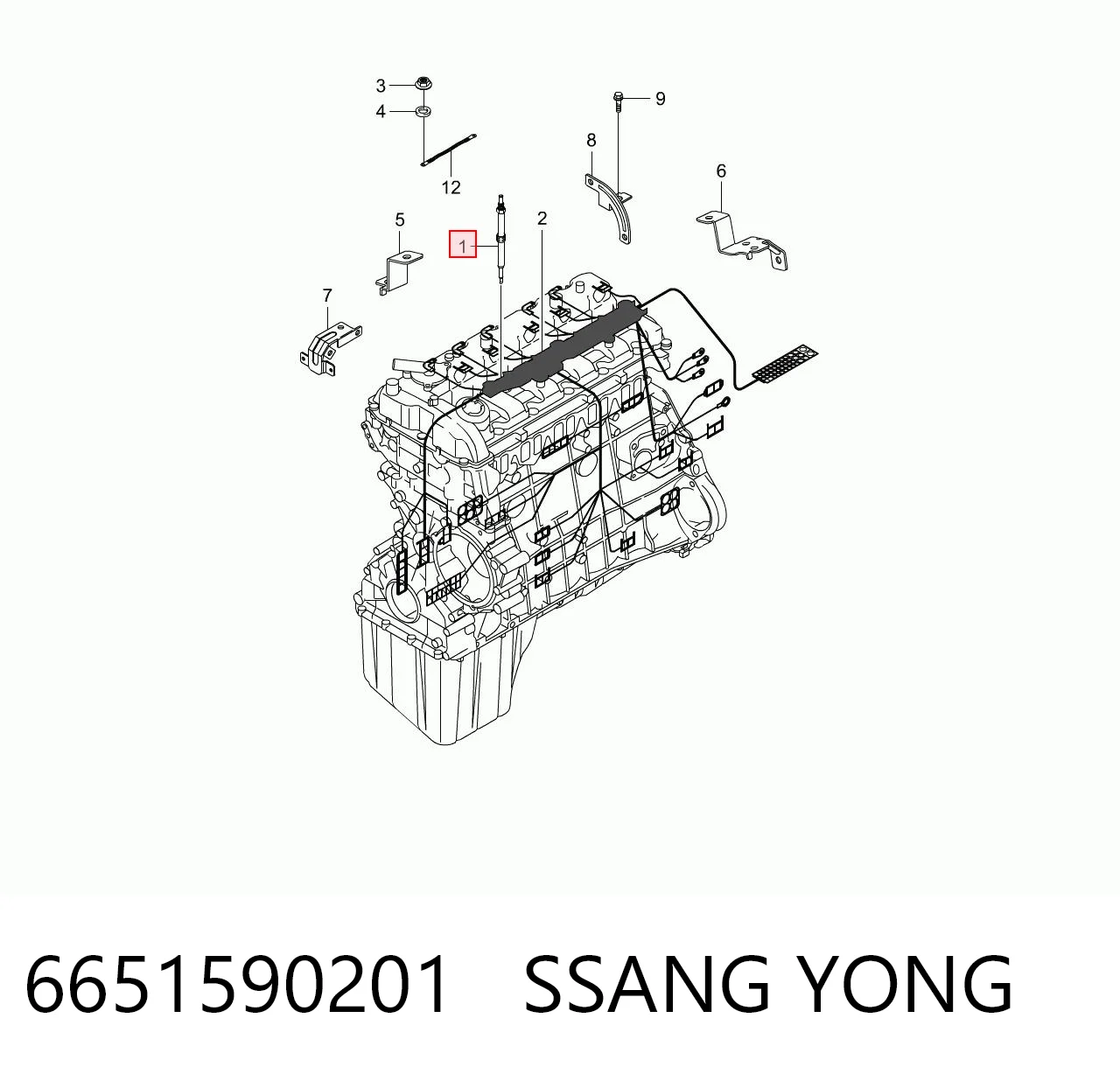 6651590201 Ssang Yong Свічки розжарювання