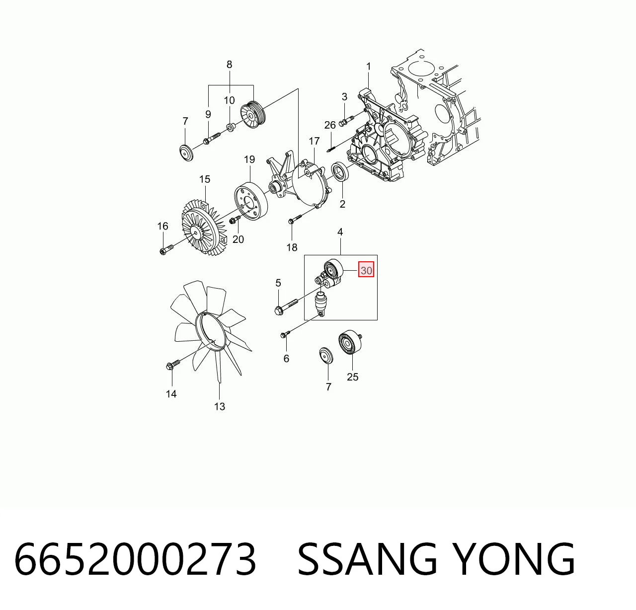 Натягувач приводного ременя SsangYong Rexton I позашляховик (RJN) (2006 - 2012) ціна, від 63.07 USD