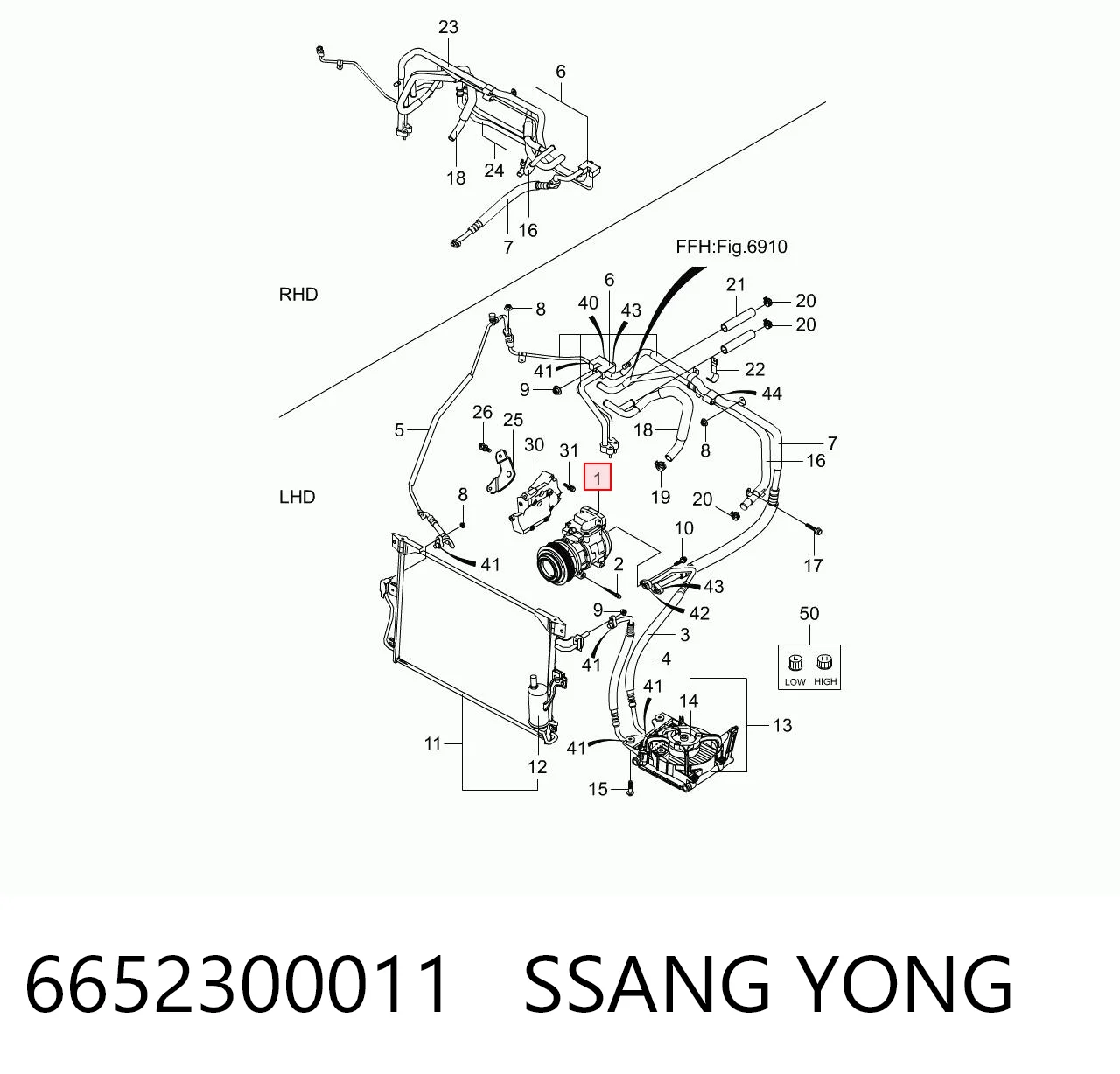 6652300011 Ssang Yong Компресор холодоагенту