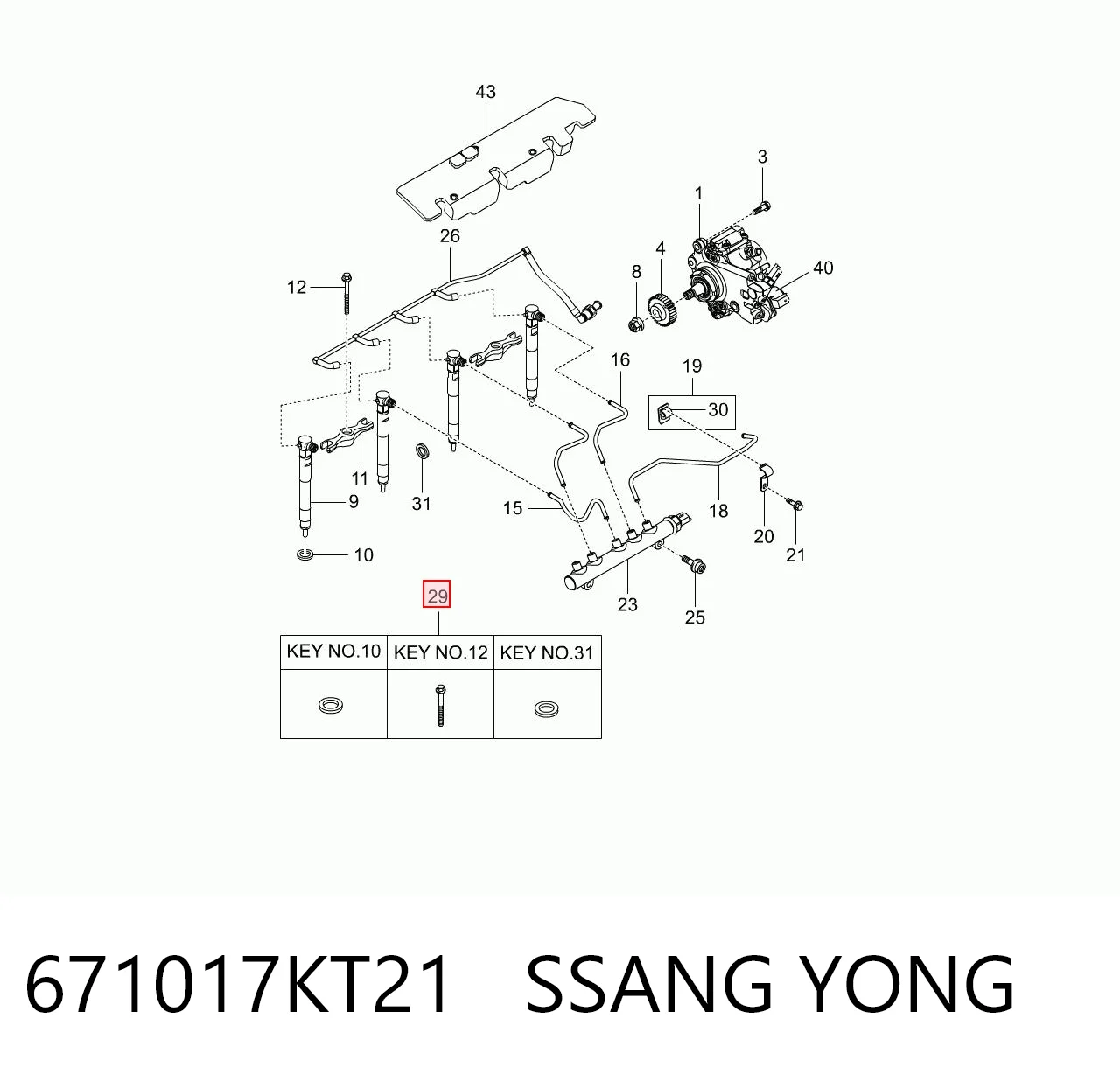 671017KT21 Hyundai/Kia Кільце інжектора
