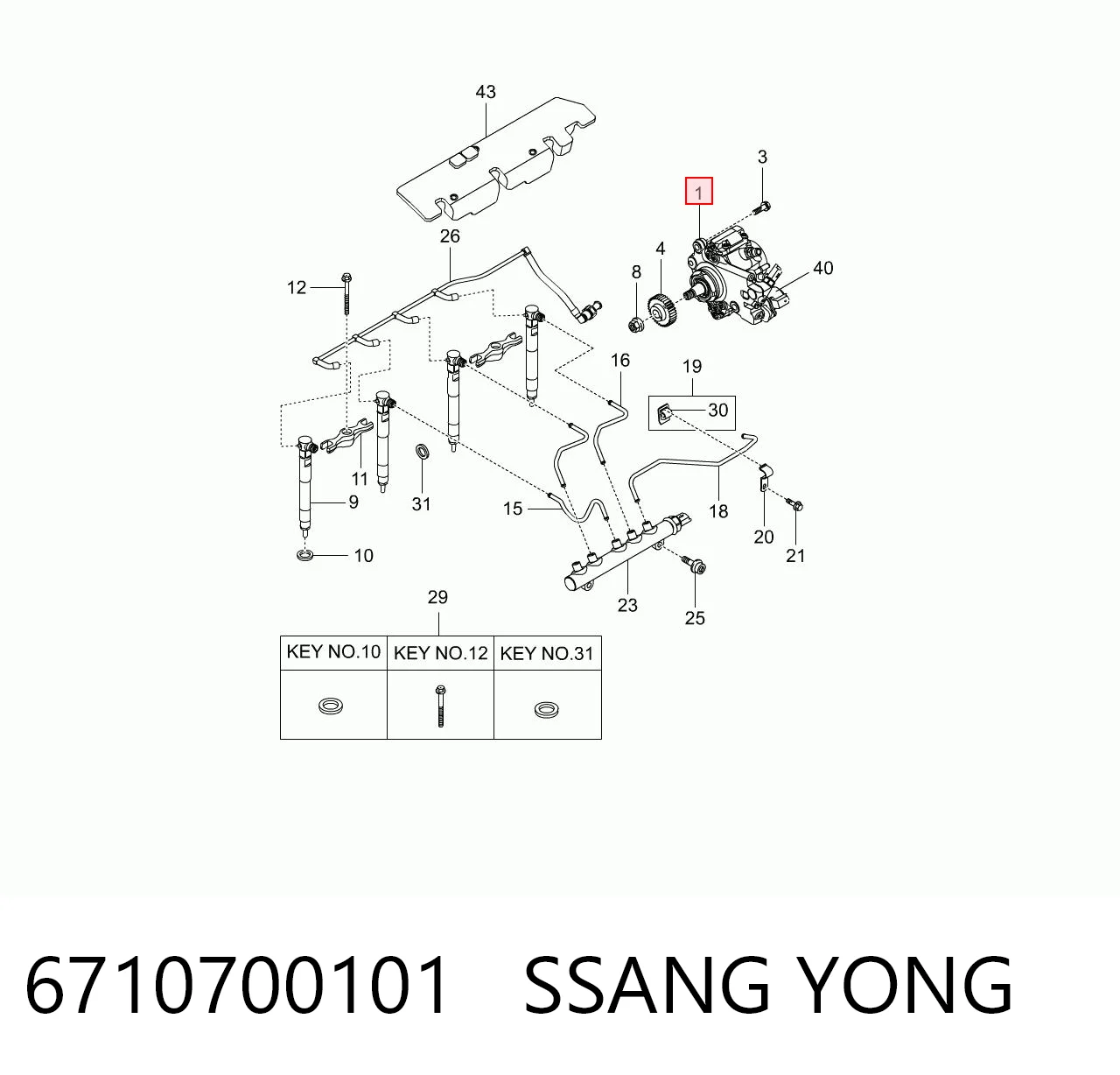 Насос паливний високого тиску (ПНВТ) на SsangYong Actyon  